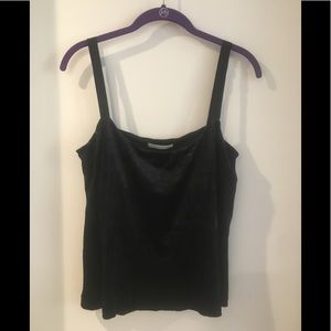 Paper Crown flowy black velvet tank never worn